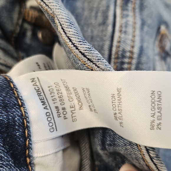 Good American Good Legs Flare Button Fly Jeans Indigo NEW - Picture 5 of 7